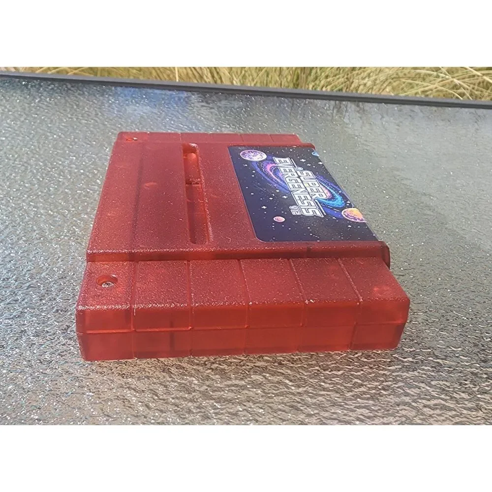 Super Nintendo 3000 in 1 Multi Video Game Cart SNES Retro Gaming Clear Red